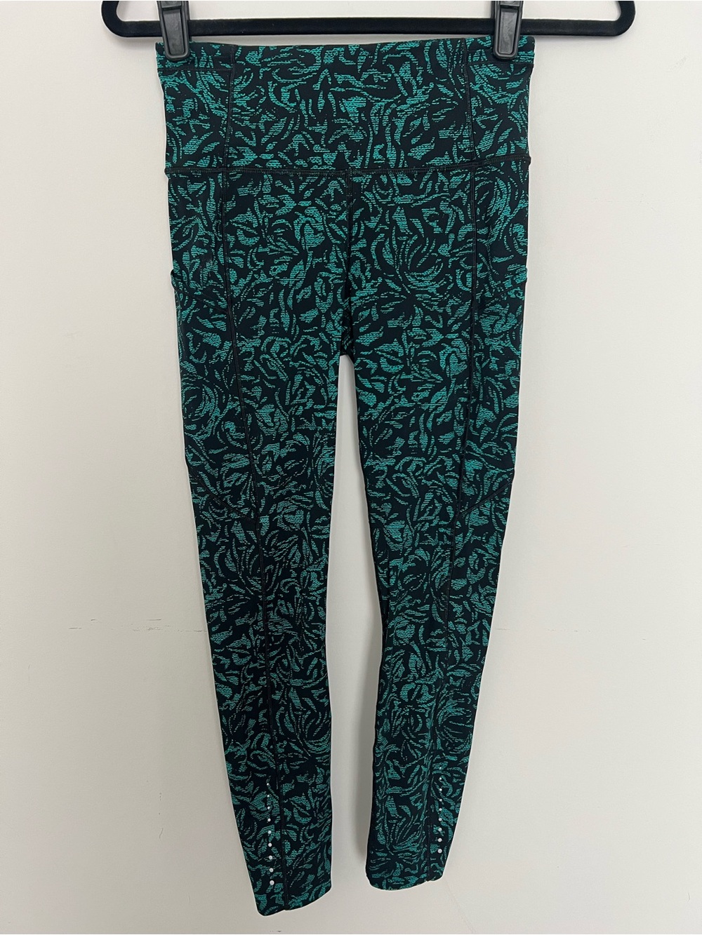 Lululemon Fast & Free Tight Leggings 7/8  Thrive Viridian Green Black Nulux 6